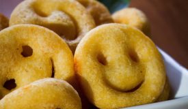 Homemade potato smiley faces