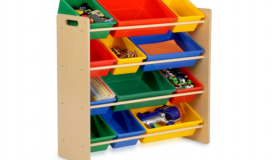 Wooden Storage Bin Rack